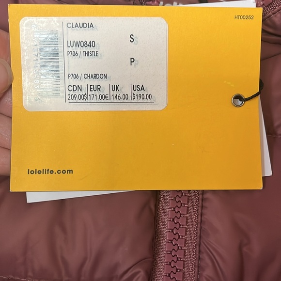 NWT Lole Claudia lightweight down jacket Small - Picture 3 of 5